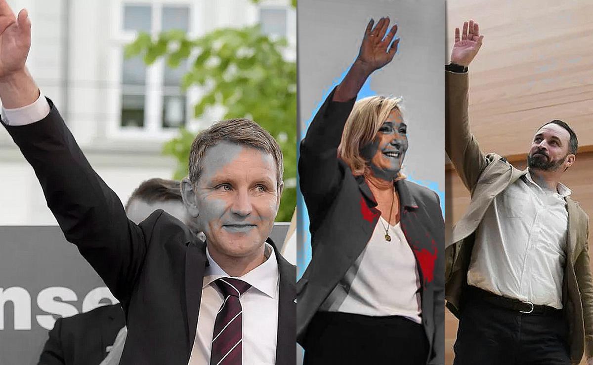 FOTO: Höcke, Alemania; Le Pen, Francia; Abascal, España; la  derecha crece en el mundo.