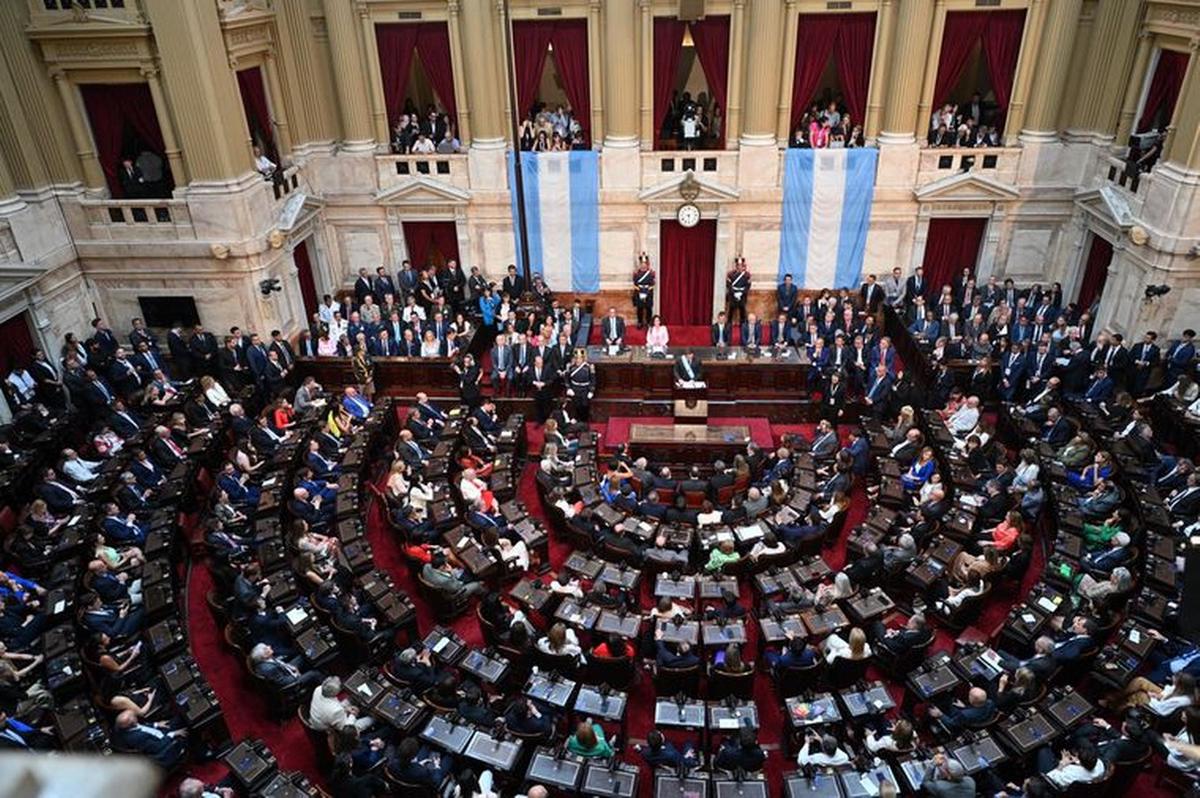 FOTO: Milei en el discurso de asunción en el Congreso. Foto: archivo. 